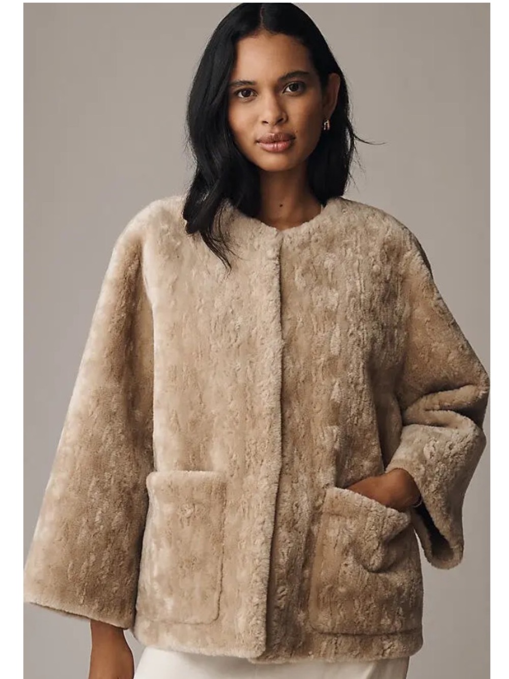 Anthropologie Maeve Faux Fur Teddy Coat — XS